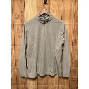 Eddie Bauer Large grey womens quarter zip fleece sweatshirt top